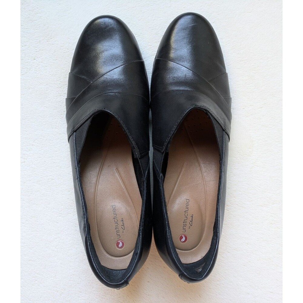 Clarks Unstructured Shoes Women's Size 8M Damson Adele Comfort Heel Leather